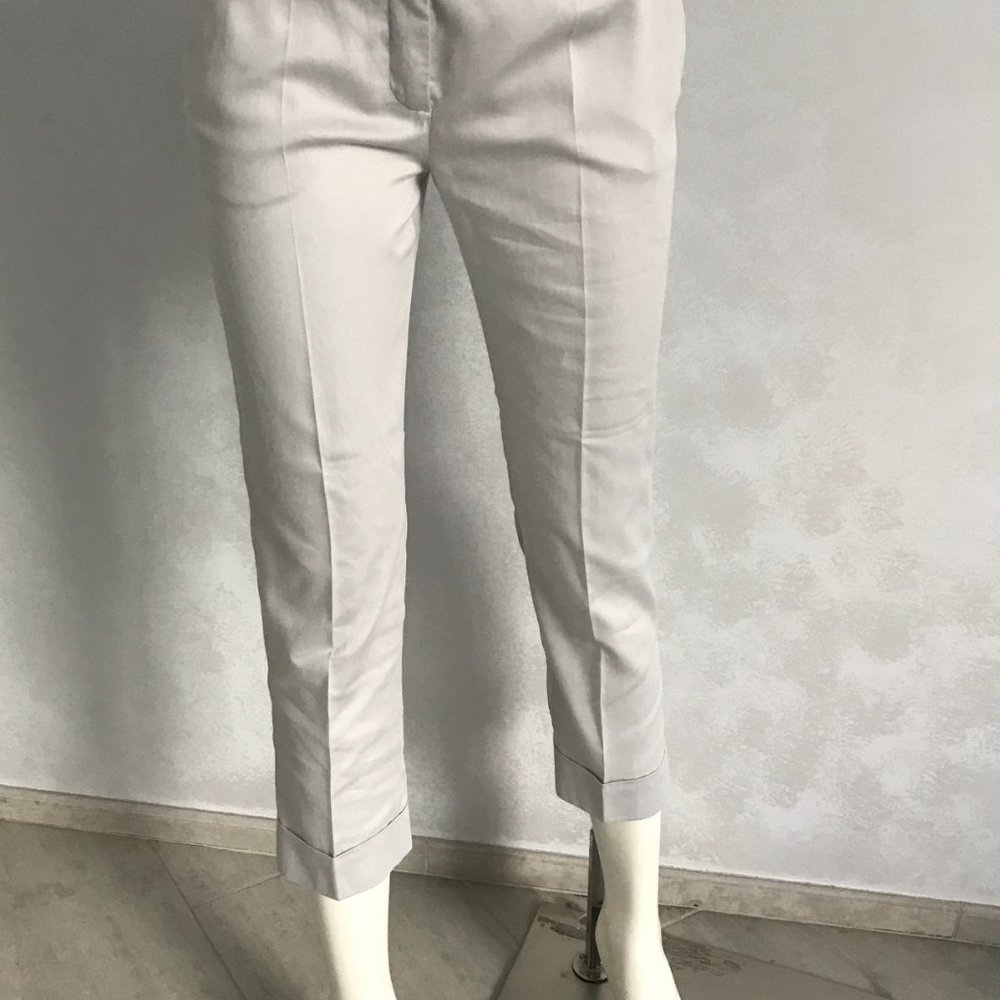 PRADA LIGHT GRAY SUMMER WOMEN ANKLE PANTS - Picture 6 of 11
